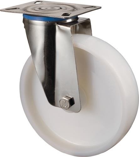 Bs Rollen Lenkrolle D.80mm Trgf.100kg Ku.Platte L95xB80mm H100.A90.080 von Bs Rollen