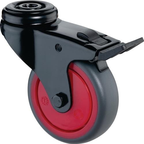 Bs Rollen Lenkrolle m.Festst.D.75mm Trgf.60kg m.Festst.Gum.grau A821.A85.075.03 von Bs Rollen