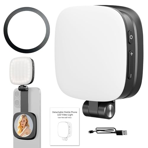 Magnetic Light Phone Selfie, 5-Level Brightness Folding Cool Gadgets, with Makeup Mirror, Size About 3.94x2.95x1.3 inches, for Vlog Recording Photography Live Streaming Magnetic Light Phone Selfie, 5-Level Brightness Folding Cool Gadgets, with Makeup Mirror, Size About 3.94x2.95x1.3 inches, for Vlog Recording Photography Live Streaming von Bsbkoj