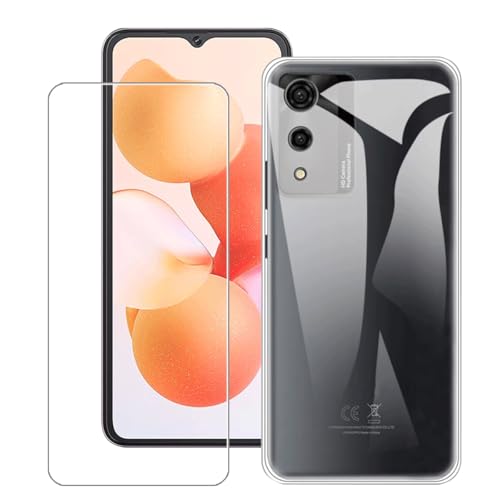 Bsdurable 2 in 1 Handyhülle für Cubot A10 Hülle mit Panzerglas Schutzfolie Displayschutz Transparent Schutzhülle Dünn Soft Silikon TPU Protection Mobile Phone Case Cover Clear von Bsdurable