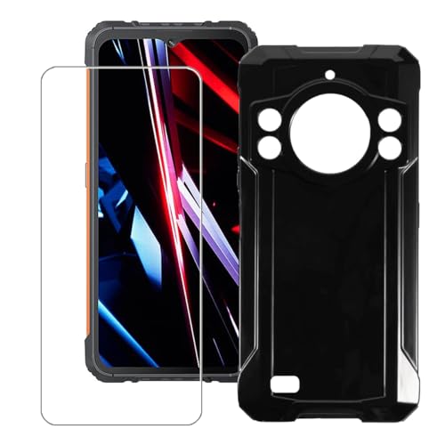 Bsdurable 2 in 1 Handyhülle für Cubot Kingkong Ace 3 Hülle mit Folie Schutzfolie Displayschutz Dünn Soft Schutzhülle Silikon TPU Protection Mobile Phone Cases Covers Schwarz von Bsdurable
