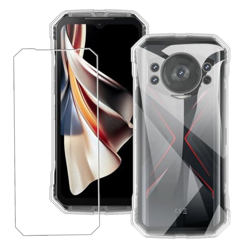 Bsdurable 2 in 1 Handyhülle für DOOGEE S Cyber Hülle mit Folie Schutzfolie Displayschutz Transparent Schutzhülle Dünn Soft Silikon TPU Protection Mobile Phone Case Cover Clear von Bsdurable