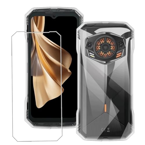 Bsdurable 2 in 1 Handyhülle für Doogee S Punk Hülle mit Folie Schutzfolie Displayschutz Transparent Schutzhülle Dünn Soft Silikon TPU Protection Mobile Phone Case Cover Clear von Bsdurable