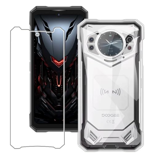 Bsdurable 2 in 1 Handyhülle für Doogee S200 5G Hülle mit Folie Schutzfolie Displayschutz Transparent Schutzhülle Dünn Soft Silikon TPU Protection Mobile Phone Case Cover Clear von Bsdurable