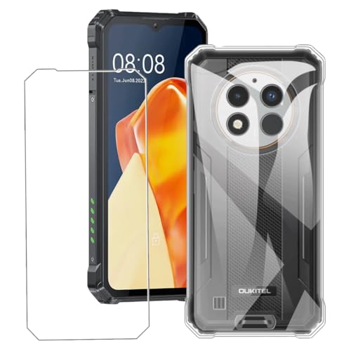 Bsdurable 2 in 1 Handyhülle für Oukitel G1 Hülle mit Folie Schutzfolie Displayschutz Transparent Schutzhülle Dünn Soft Silikon TPU Protection Mobile Phone Case Cover Clear von Bsdurable