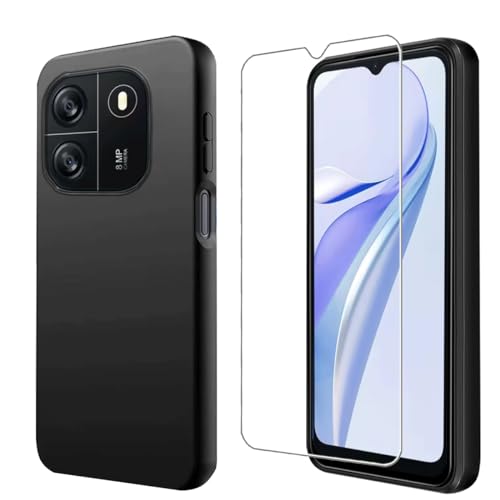 Bsdurable 2 in 1 für Blackview Wave 6C Hülle, Schwarz Handyhülle + Schutzfolie Displayschutz- Stoßfeste silikon TPU Protection Schutzhülle Cover Case von Bsdurable