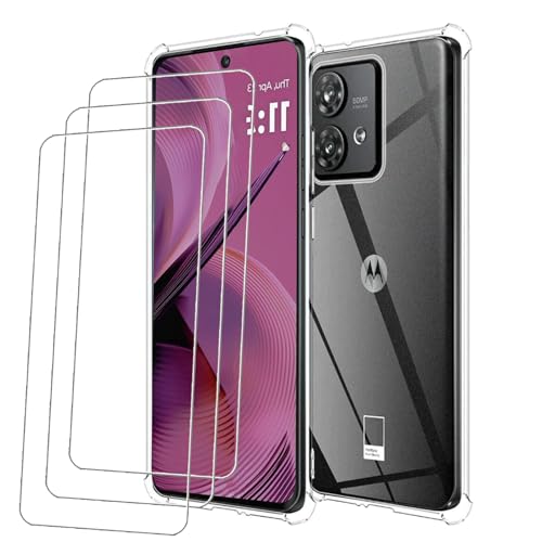 Bsdurable 4 in 1 Handyhülle für Motorola Moto G55 5G Hülle mit 3 X Folie Schutzfolie Displayschutz Transparent Schutzhülle Dünn Soft Silikon TPU Protection Mobile Phone Case Cover Clear Bsdurable 4 in 1 Handyhülle für Motorola Moto G55 5G Hülle mit 3 X Folie Schutzfolie Displayschutz Transparent Schutzhülle Dünn Soft Silikon TPU Protection Mobile Phone Case Cover Clear von Bsdurable