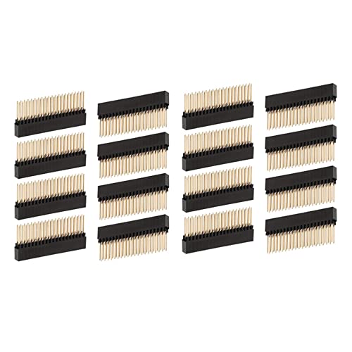 Bsowte 16 Stück, 2 x 20 (40 Pin) extra hoher Kopf mit 0,1 Zoll Schritten für A +/B + von Bsowte