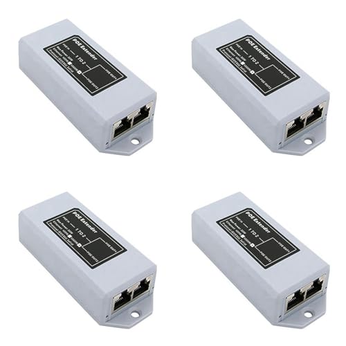 Bsowte 4 x 1 auf 2 POE-Extender, 100 Mbps, IEEE 802.3Af/bei Standard 48 V für NVR IP-Kamera, POE-Erweiterung, 100 Meter für POE-Reichweite von Bsowte