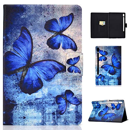 Bspring Galaxy Tab S6 10.5 Hülle SM-T860/T865 - Flip Cover Schutzhülle Schale Etui mit Standfunktion Auto Schlaf/Wach Funktion für Samsung Galaxy Tab S6 10.5 2019 Zoll Table,Retro Schmetterling von Bspring