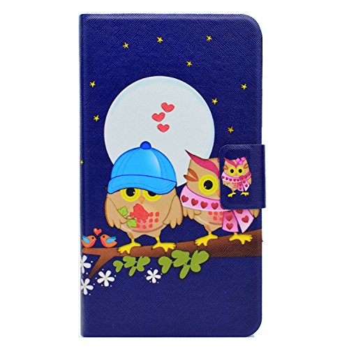 Bspring Huawei T1-701U Hülle, Huawei Mediapad T1 7.0 Cover Ultra Slim PU Leder Schutzhülle mit Stand Tasche Hülle für Huawei T1-701U MediaPad T1 7.0 Zoll Tablet Flip Case Cover Paar Eulen von Bspring