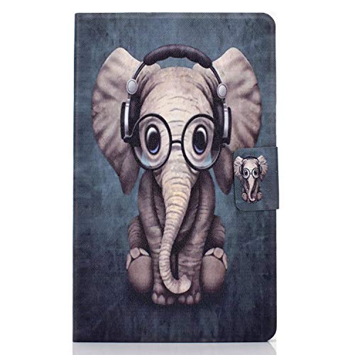 Bspring Hülle Book Cover Etui für Samsung Galaxy Tab A7 Lite 8.7 Zoll 2021 SM-T220/T225 Schutzhülle PU Leder Tablet Tasche Case Huelle mit Ständer,Elefant von Bspring