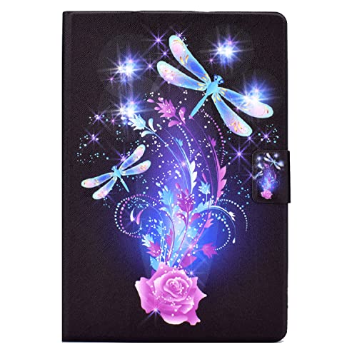 Hülle Case für Huawei MediaPad T5 10 - Bspring Huawei Mediapad T5 10.1 Zoll PU Leader Schutzhülle Wallet Case Cover mit Kartenfach und Ständer für Huawei Mediapad T5 10.1 Etui,Sterne & Schmetterlinge von Bspring