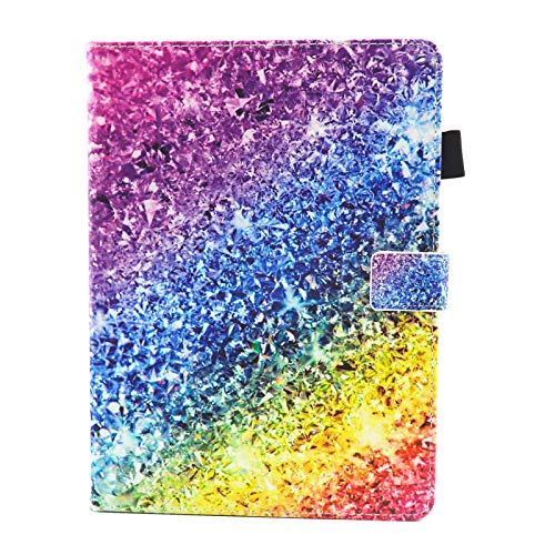 Bspring Hülle Kompatibel mit iPad 10,2 2019 Hülle für iPad 7. Generation - Premium Folio Case mit Pencilhalter, Vielseitigem Ansichtsmodus & Auto Schlaf/Wachfunktion,Bunt von Bspring