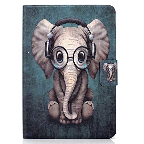 Bspring Hülle für Fire 7-Tablet Case 2022 (12th Genneration, 2022 Release) SchutzHülle PU Leder Tablet Tasche Book Case Huelle mit Ständer für Fire HD 7 (12. Generation),Elefant von Bspring