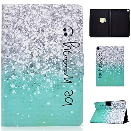 Bspring Hülle für Neu iPad 10.2 2019(iPad 7. Generation),PU Leder Geschäftshülle mit Ständer,Kartensteckplatz,Auto Schlaf/Aufwach Funktion (Kompatibel mit iPad Pro 10.5"/ iPad Air 3) Grüner Treibsand von Bspring