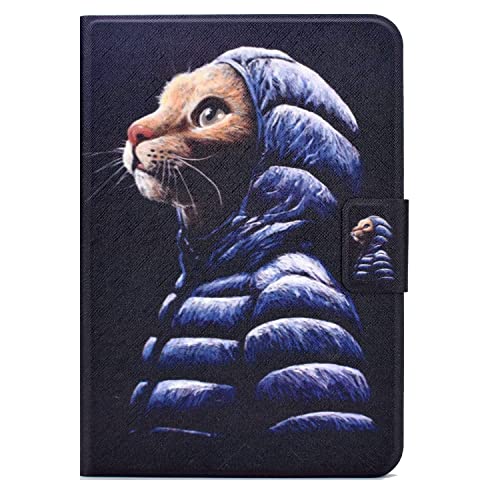 Bspring Hülle für iPad 10. Generation 2022 (10.9 Zoll) - Multi-Winkel Folio Schutzhülle mit Ständer magnetisch, Kartensteckplatz und Auto Schlaf/Wach Funktion,Katze von Bspring