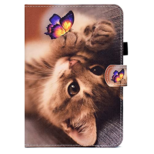 Bspring Hülle für iPad 10. Generation 2022 (10.9 Zoll) - Stoßfeste Smart Case Cover mit Ständer magnetisch, Kartensteckplatz und Auto Schlaf/Wach Funktion,Katze von Bspring