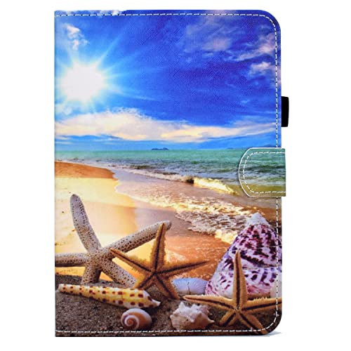 Bspring Hülle für iPad 10. Generation 2022 (10.9 Zoll) - Stoßfeste Smart Case Cover mit Ständer magnetisch, Kartensteckplatz und Auto Schlaf/Wach Funktion,Seestern von Bspring