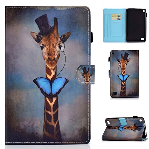 Bspring Kindle Fire 7 2019 Hülle dünnste und leichteste Schutzhülle mit Stiftabdeckung für Amazon Kindle Fire 7 Zoll (5th Gen, 2015 Release&7th Gen, 2017 Release/9th Gen, 2019 Release) Giraffe von Bspring