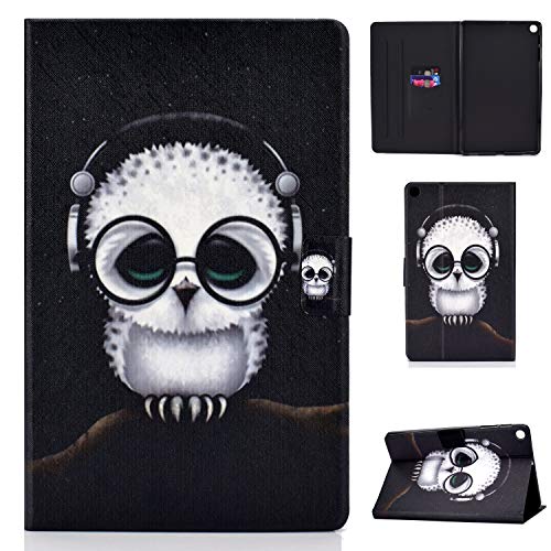 Bspring Schutzhülle für Galaxy Tab S6 Lite 10,4 Zoll (SM-P610/SM-P615) 2020 Tablet, PU-Leder, Multi-Winkel-Betrachtung, Flip Folio Ständer Cover Case für Samsung Galaxy Tab S6 lite 10.4,Weiße Eule von Bspring