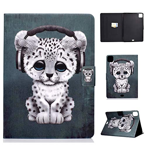 Bspring Schutzhülle für iPad Pro 11" 2020, iPad Pro 11 2nd Gen 2020 & 2018 Hülle Folio Stand mit Auto Aufwachen/Schlaf PU Leder Hülle Ultra Dünn Case Cover für iPad Pro 11 Zoll,Musik Leopard von Bspring