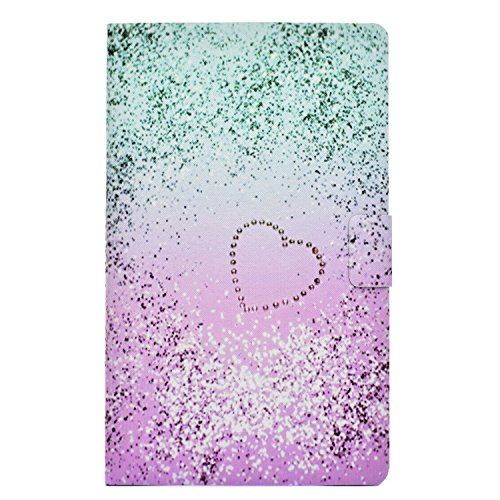 Bspring Ultra Dünn Samsung Galaxy Tab A 10.1 Hülle Bookstyle Stand Case Cover in PU Leder Hülle für Galaxy Tab A 10.1 Zoll (2016) SM-T580N / SM-T585N Tablet Tasche Schutzhülle (Glitzer Liebe von Bspring