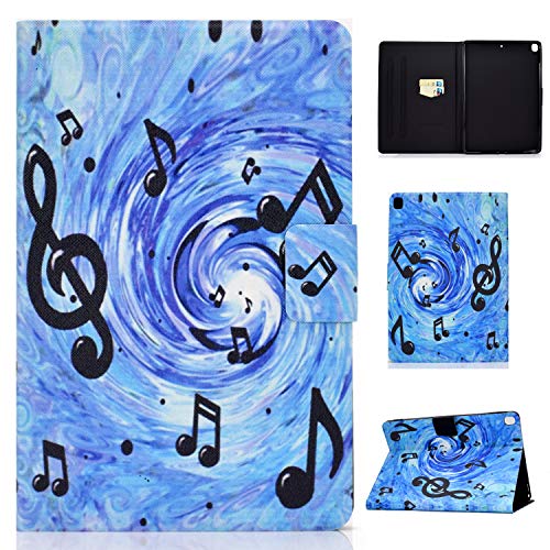 Bspring iPad 7 Generation 2019 10.2 Zoll Lederhülle Flip Stand Case Brieftasche Tasche mit Kartenfach und Auto Schlaf/Wachen Funktion (Kompatibel mit iPad Air 3 2019 / iPad Pro 10.5" 2017) Musik von Bspring