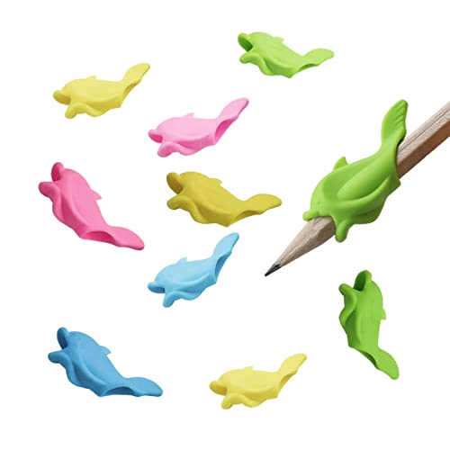 Bssowe 24 Stück Bleistiftgriffe Schreibhilfe, Silikon Schreibhilfe Grip, Schreibhilfe Bleistift Halter, für Kinder Studenten Erwachsene Silikon Stift Griffkorrektor (Zufällige Farbe) von Bssowe