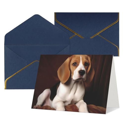 Btcowzrv Grußkarten mit Umschlägen, blanko, Notizkarten, ovely Haustier-Hund, Beagle-Druck, Dankeskarten, Perlglanzpapier, Urlaubskarten, lustige Geburtstagskarte, 10,2 x 15,2 cm, Weihnachtskarten, von Btcowzrv