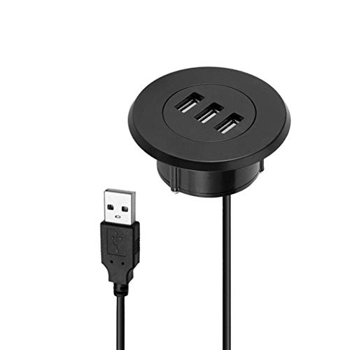 USB-2.0-Splitter mit Öse, 5 cm, mit 3 Handys, Tablet, geeignet für Büro, Zuhause, Schreibtisch, Loch ≦ 5 cm USB-2.0-Splitter mit Öse, 5 cm, mit 3 Handys, Tablet, geeignet für Büro, Zuhause, Schreibtisch, Loch ≦ 5 cm von Btgghytr