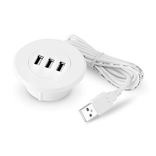 USB-2.0-Splitter mit Öse, 5 cm, mit 3 Handys, Tablet, geeignet für Büro, Zuhause, Schreibtisch, Loch ≦ 5 cm USB-2.0-Splitter mit Öse, 5 cm, mit 3 Handys, Tablet, geeignet für Büro, Zuhause, Schreibtisch, Loch ≦ 5 cm von Btgghytr