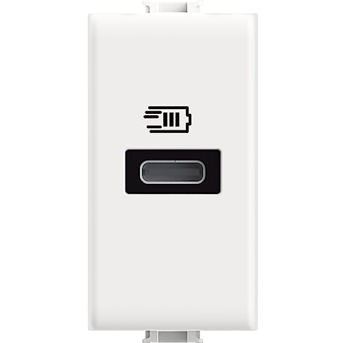 Bticino AM4192C USB-Ladegerät mit einem Typ-C-Eingang, zur Installation in der Matix-Platte, zum Aufladen eines elektronischen Geräts bis zu 20 W, 1 Platz, weiß Bticino AM4192C USB-Ladegerät mit einem Typ-C-Eingang, zur Installation in der Matix-Platte, zum Aufladen eines elektronischen Geräts bis zu 20 W, 1 Platz, weiß von Bticino