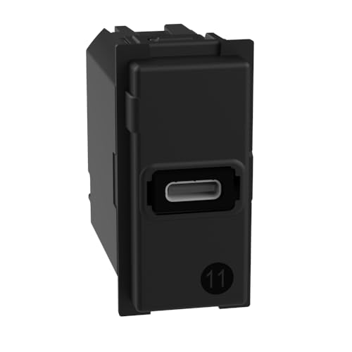 Bticino K4192C USB-Ladegerät mit einem Eingang Typ C, zum Einbau in die Living Now Platine, zum schnellen Laden von elektronischen Geräten bis zu 20 W, 1 Modul von Bticino