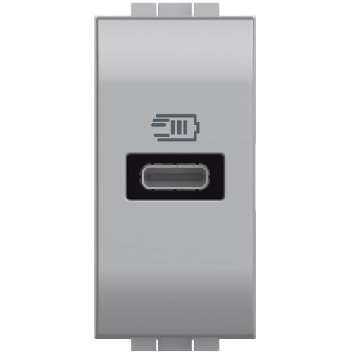 Bticino NT4192C USB-Ladegerät mit einem Typ C-Eingang, zum Installieren in der Livinglight-Platte zum schnellen Laden von elektronischen Geräten bis zu 20 W, 1 Modul, Tech Bticino NT4192C USB-Ladegerät mit einem Typ C-Eingang, zum Installieren in der Livinglight-Platte zum schnellen Laden von elektronischen Geräten bis zu 20 W, 1 Modul, Tech von Bticino