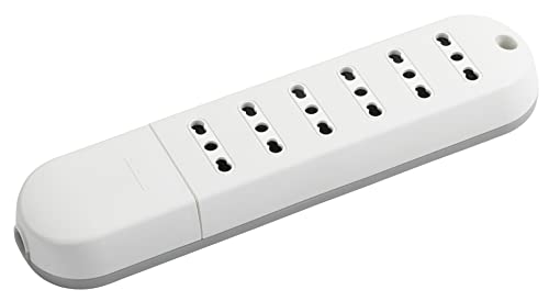 Bticino Steckdosenleiste Slim ohne Kabel mit 6 Doppelsteckdosen 10/16 A, kompatibel mit kleinen 10 A und großen 16 A Stecker, 3500 W, Weiß von Bticino