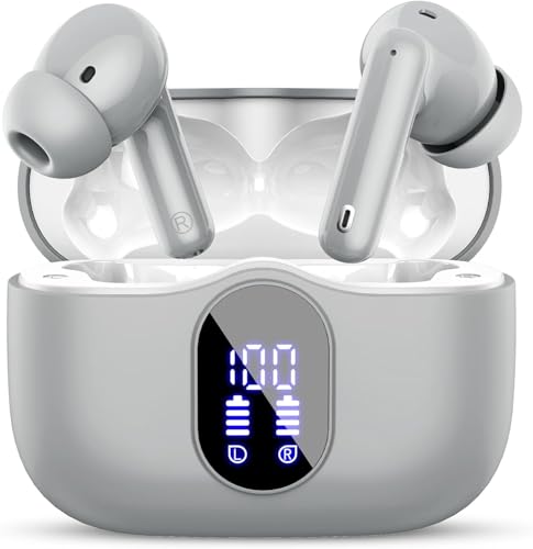Bluetooth Kopfhörer, Kopfhörer Kabellos Bluetooth 5.4 Sport In Ear Kopfhörer mit 4 Mikrofon, 40 std Spielzeit, LED-Anzeige, ENC Lärmreduzierung, Tiefer Bass Ohrhörer für Arbeit und Studium Bluetooth Kopfhörer, Kopfhörer Kabellos Bluetooth 5.4 Sport In Ear Kopfhörer mit 4 Mikrofon, 40 std Spielzeit, LED-Anzeige, ENC Lärmreduzierung, Tiefer Bass Ohrhörer für Arbeit und Studium von Btootos