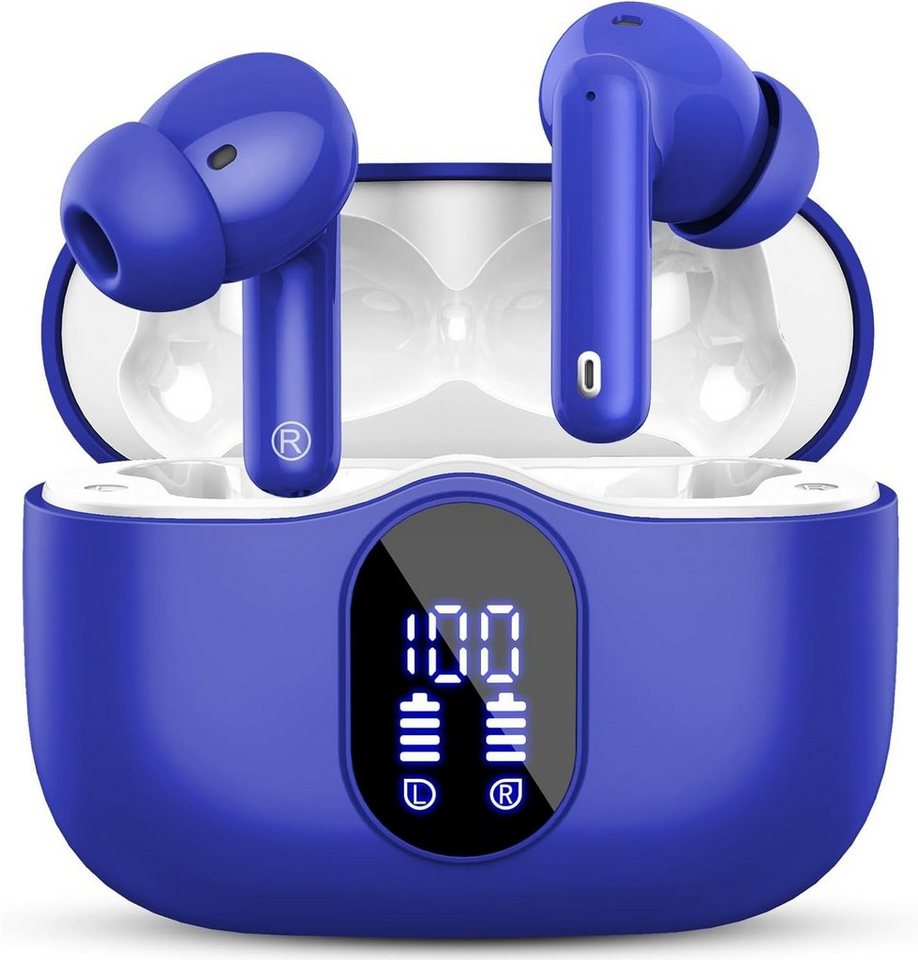 Btootos Bluetooth 5.3 Sport 4 Mikrofon LED-Anzeige HiFi Stereo wireless In-Ear-Kopfhörer (Kristallklare Anrufe, kabellos, Bluetooth, mit 40 std Spielzeit ENC Lärmreduzierung Ohrhörer für Arbeit & Studium) von Btootos