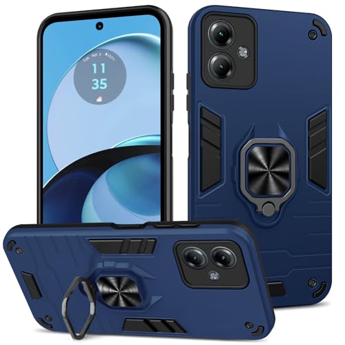 Btstring Hülle kompatibel mit Motorola Moto G14, Militär Standard Stoßfest Handyhülle Case Hybrid Metall Ring Halter Schutzhülle Handy Hüllen Cover -Blau Btstring Hülle kompatibel mit Motorola Moto G14, Militär Standard Stoßfest Handyhülle Case Hybrid Metall Ring Halter Schutzhülle Handy Hüllen Cover -Blau von Btstring