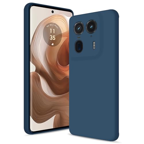 Btstring Hülle für Motorola Moto Edge 50 Ultra, Hochwertiges Silikon Case, Ganzkörper Handyhülle mit Seidig-Weicher Berühren, Kratzfestes Weiches Mikrofaserfutter (Blau) von Btstring