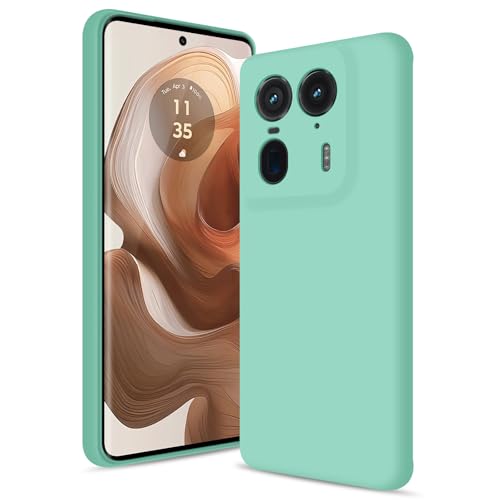 Btstring Hülle für Motorola Moto Edge 50 Ultra, Hochwertiges Silikon Case, Ganzkörper Handyhülle mit Seidig-Weicher Berühren, Kratzfestes Weiches Mikrofaserfutter (Matcha Grün) von Btstring
