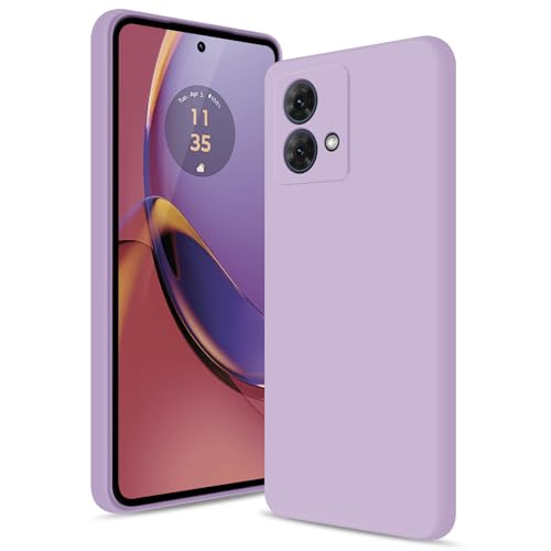 Btstring Hülle für Motorola Moto G84, Hochwertiges Silikon Case, Ganzkörper Handyhülle mit Seidig-Weicher Berühren, Kratzfestes Weiches Mikrofaserfutter (Helles Lila) von Btstring