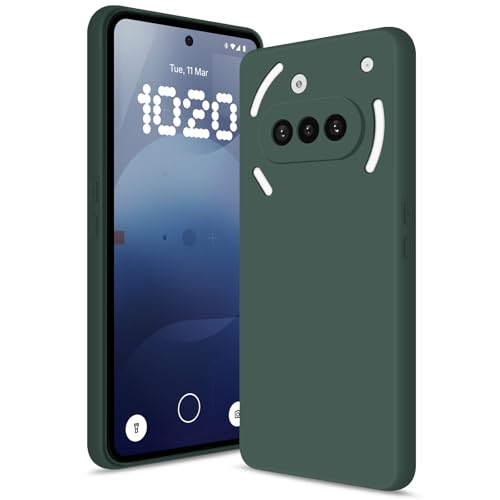 Btstring Hülle für Nothing Phone 3A, Hochwertiges Silikon Case, Ganzkörper Handyhülle mit Seidig-Weicher Berühren, Kratzfestes Weiches Mikrofaserfutter (Grün) von Btstring