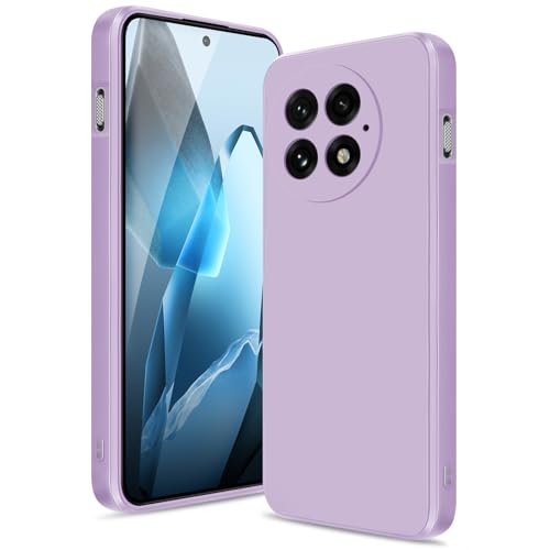 Btstring Hülle für OnePlus 13, Hochwertiges Silikon Case, Ganzkörper Handyhülle mit Seidig-Weicher Berühren, Kratzfestes Weiches Mikrofaserfutter (Helles Lila) von Btstring