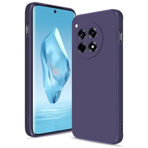 Btstring Hülle für Oneplus 12R, Hochwertiges Silikon Case, Ganzkörper Handyhülle mit Seidig-Weicher Berühren, Kratzfestes Weiches Mikrofaserfutter (Lila) von Btstring
