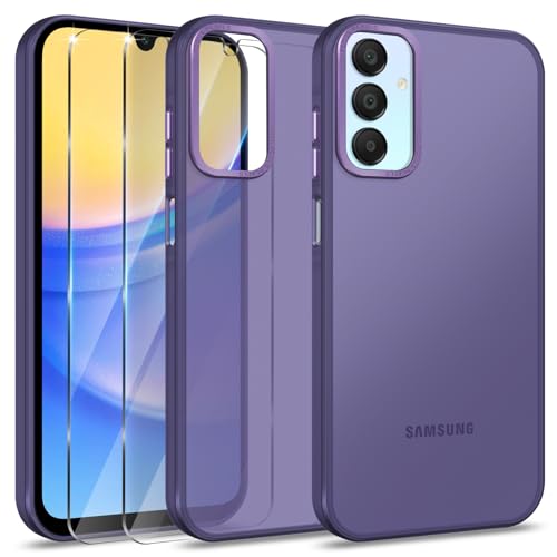 Btstring Hülle für Samsung Galaxy A15 mit 2 Stück Schutzfolie, Minimalistische Transluzente Matte Schutzhülle, Stoßfeste Kratzfeste Anti-Fingerabdruck Case, lila Btstring Hülle für Samsung Galaxy A15 mit 2 Stück Schutzfolie, Minimalistische Transluzente Matte Schutzhülle, Stoßfeste Kratzfeste Anti-Fingerabdruck Case, lila von Btstring