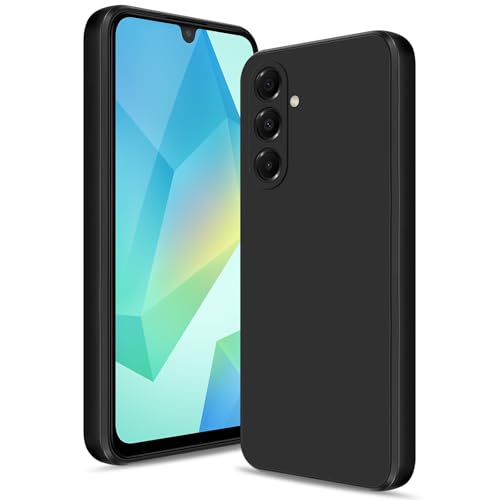 Btstring Hülle für Samsung Galaxy A16, Hochwertiges Silikon Case, Ganzkörper Handyhülle mit Seidig-Weicher Berühren, Kratzfestes Weiches Mikrofaserfutter (Schwarz) von Btstring
