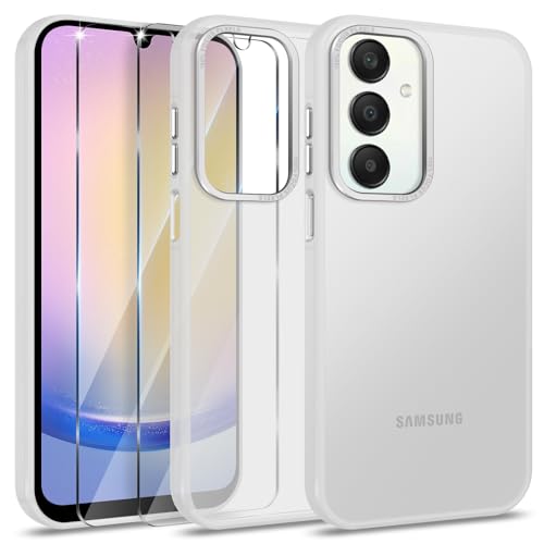 Btstring Hülle für Samsung Galaxy A25 mit 2 Stück Schutzfolie, Minimalistische Transluzente Matte Schutzhülle, Stoßfeste Kratzfeste Anti-Fingerabdruck Case, Transparent Btstring Hülle für Samsung Galaxy A25 mit 2 Stück Schutzfolie, Minimalistische Transluzente Matte Schutzhülle, Stoßfeste Kratzfeste Anti-Fingerabdruck Case, Transparent von Btstring