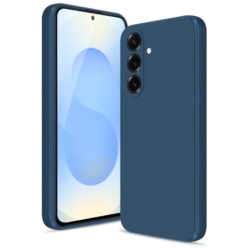 Btstring Hülle für Samsung Galaxy S25, Hochwertiges Silikon Case, Ganzkörper Handyhülle mit Seidig-Weicher Berühren, Kratzfestes Weiches Mikrofaserfutter (Blau) von Btstring