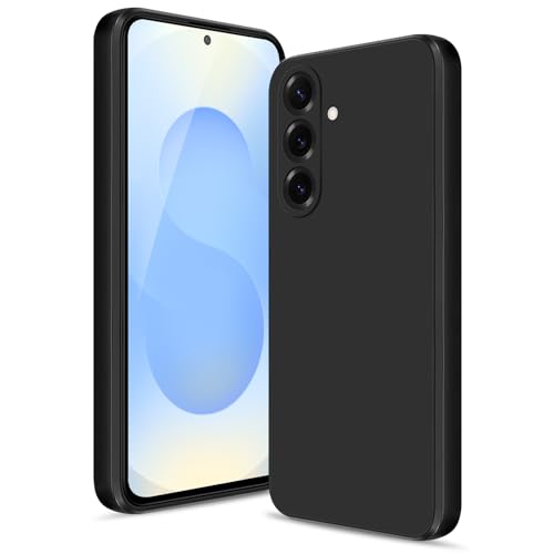 Btstring Hülle für Samsung Galaxy S25, Hochwertiges Silikon Case, Ganzkörper Handyhülle mit Seidig-Weicher Berühren, Kratzfestes Weiches Mikrofaserfutter (Schwarz) von Btstring
